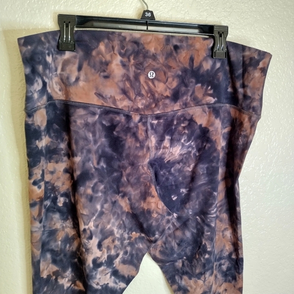 Lululemon Align Crop 21" Diamond Dye Graphite Grey Pink Pastel Sz 20 - Picture 6 of 8